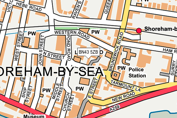 BN43 5ZB map - OS OpenMap – Local (Ordnance Survey)