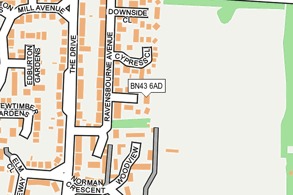 BN43 6AD map - OS OpenMap – Local (Ordnance Survey) BN43 6AD map - OS OpenMap – Local (Ordnance Survey)