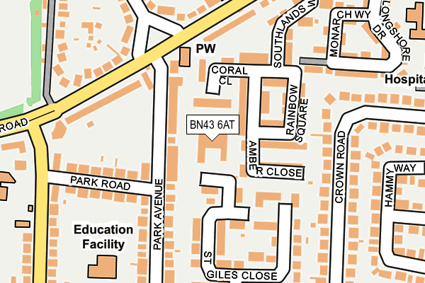 BN43 6AT map - OS OpenMap – Local (Ordnance Survey) BN43 6AT map - OS OpenMap – Local (Ordnance Survey)