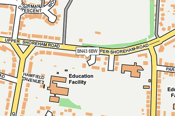 BN43 6BW map - OS OpenMap – Local (Ordnance Survey) BN43 6BW map - OS OpenMap – Local (Ordnance Survey)