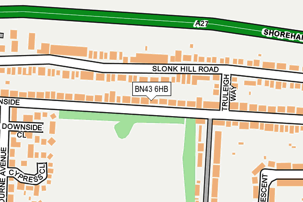 BN43 6HB map - OS OpenMap – Local (Ordnance Survey)