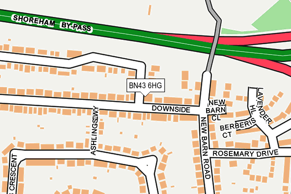 BN43 6HG map - OS OpenMap – Local (Ordnance Survey)