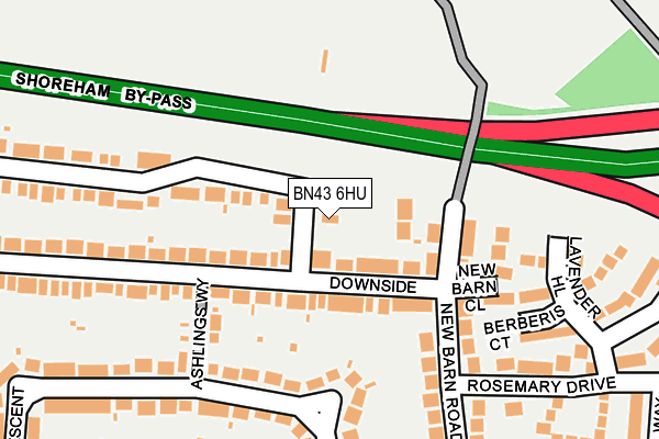 BN43 6HU map - OS OpenMap – Local (Ordnance Survey)