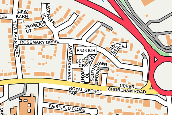 BN43 6JH map - OS OpenMap – Local (Ordnance Survey)