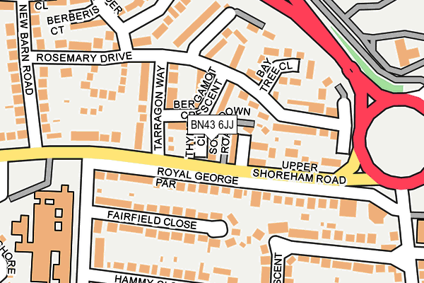 BN43 6JJ map - OS OpenMap – Local (Ordnance Survey)