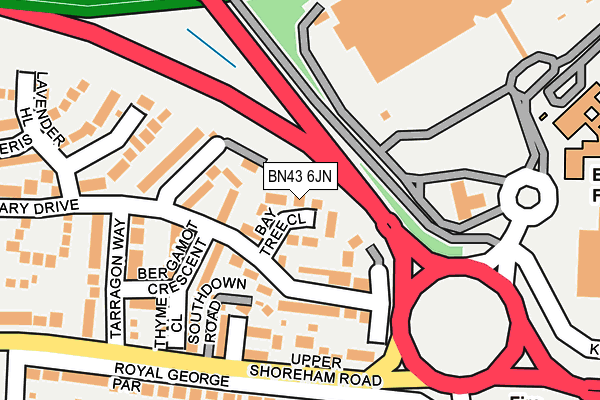 BN43 6JN map - OS OpenMap – Local (Ordnance Survey)