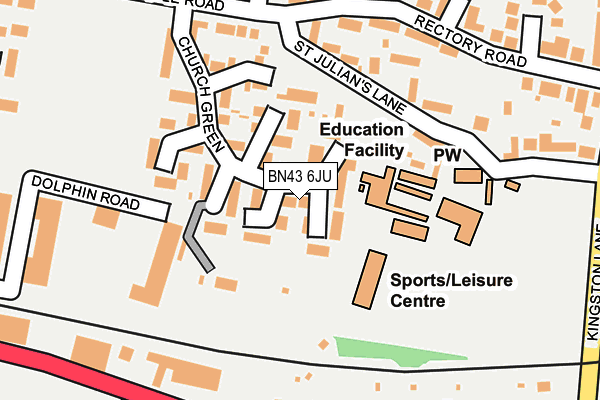 BN43 6JU map - OS OpenMap – Local (Ordnance Survey)