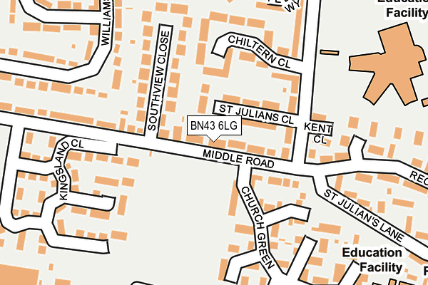 BN43 6LG map - OS OpenMap – Local (Ordnance Survey)