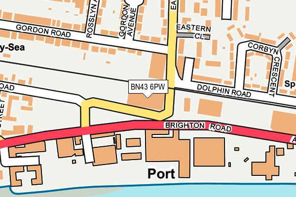 BN43 6PW map - OS OpenMap – Local (Ordnance Survey) BN43 6PW map - OS OpenMap – Local (Ordnance Survey)