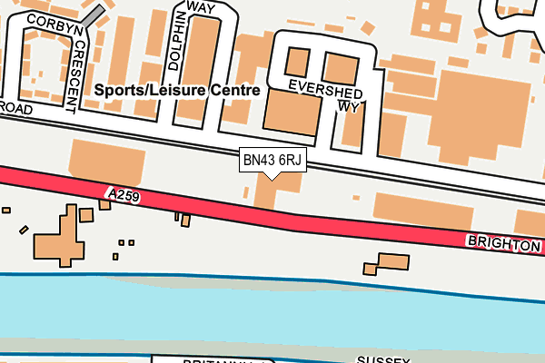 BN43 6RJ map - OS OpenMap – Local (Ordnance Survey)