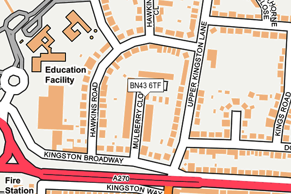 BN43 6TF map - OS OpenMap – Local (Ordnance Survey) BN43 6TF map - OS OpenMap – Local (Ordnance Survey)