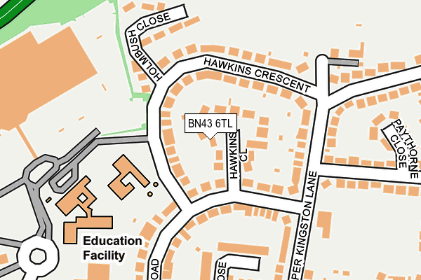 BN43 6TL map - OS OpenMap – Local (Ordnance Survey) BN43 6TL map - OS OpenMap – Local (Ordnance Survey)