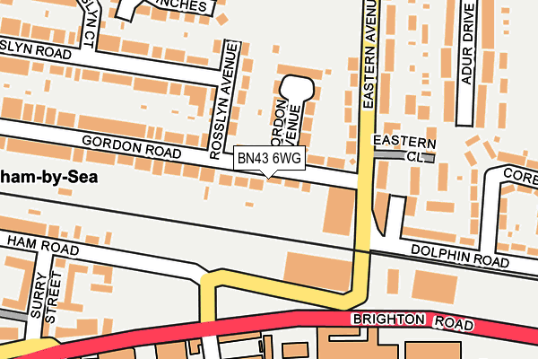 BN43 6WG map - OS OpenMap – Local (Ordnance Survey)