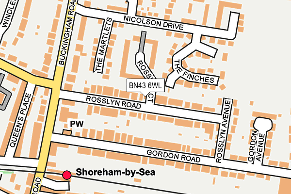 BN43 6WL map - OS OpenMap – Local (Ordnance Survey)