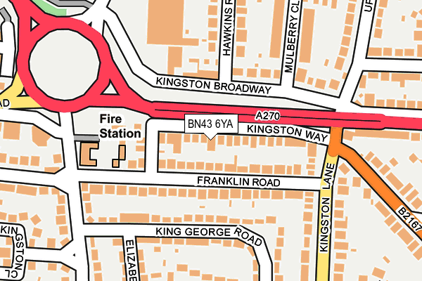 BN43 6YA map - OS OpenMap – Local (Ordnance Survey)