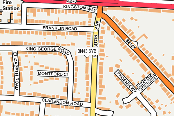 BN43 6YB map - OS OpenMap – Local (Ordnance Survey)