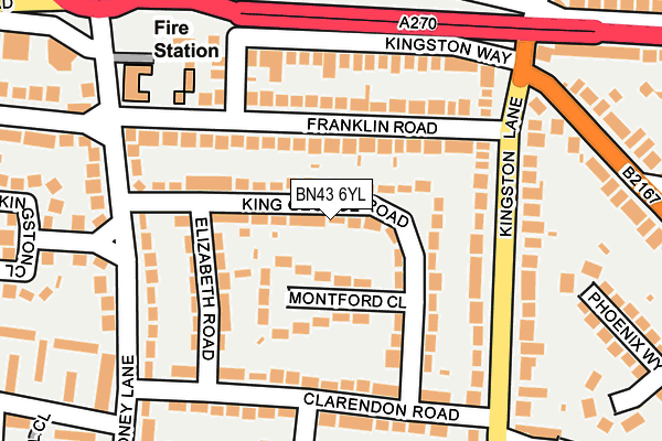 BN43 6YL map - OS OpenMap – Local (Ordnance Survey)