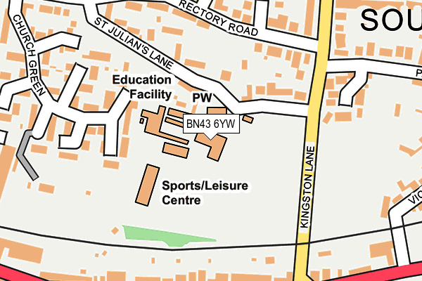 BN43 6YW map - OS OpenMap – Local (Ordnance Survey) BN43 6YW map - OS OpenMap – Local (Ordnance Survey)