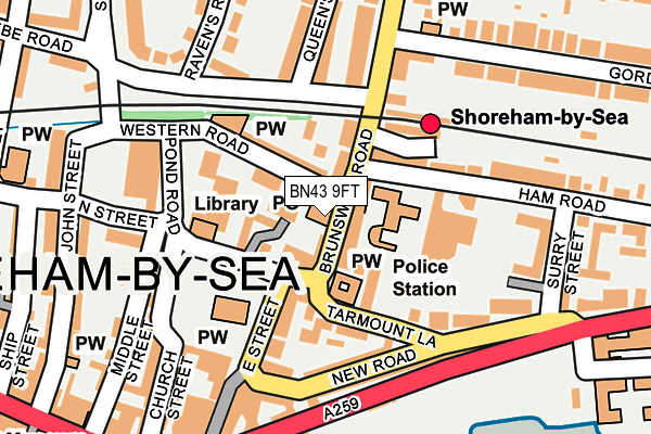 BN43 9FT map - OS OpenMap – Local (Ordnance Survey) BN43 9FT map - OS OpenMap – Local (Ordnance Survey)