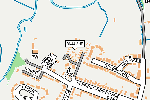 BN44 3HF map - OS OpenMap – Local (Ordnance Survey) BN44 3HF map - OS OpenMap – Local (Ordnance Survey)