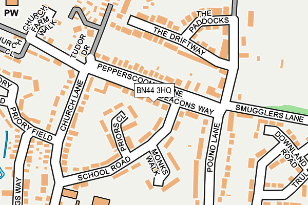 BN44 3HQ map - OS OpenMap – Local (Ordnance Survey) BN44 3HQ map - OS OpenMap – Local (Ordnance Survey)