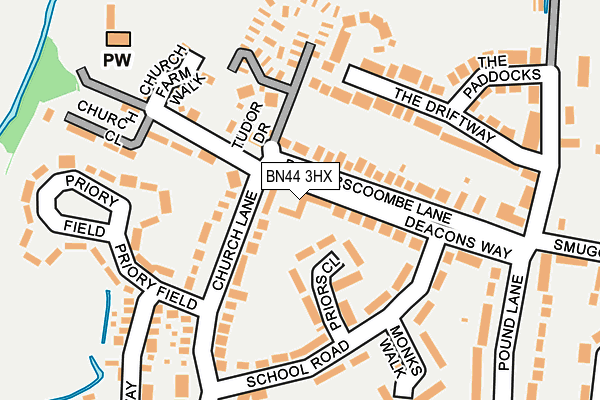 BN44 3HX map - OS OpenMap – Local (Ordnance Survey) BN44 3HX map - OS OpenMap – Local (Ordnance Survey)