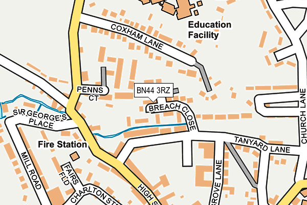 BN44 3RZ map - OS OpenMap – Local (Ordnance Survey) BN44 3RZ map - OS OpenMap – Local (Ordnance Survey)