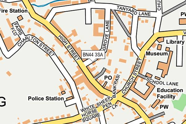 BN44 3SA map - OS OpenMap – Local (Ordnance Survey) BN44 3SA map - OS OpenMap – Local (Ordnance Survey)