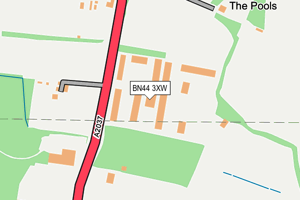 BN44 3XW map - OS OpenMap – Local (Ordnance Survey)