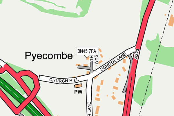 BN45 7FA map - OS OpenMap – Local (Ordnance Survey) BN45 7FA map - OS OpenMap – Local (Ordnance Survey)