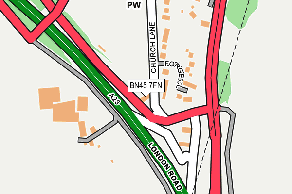 BN45 7FN map - OS OpenMap – Local (Ordnance Survey) BN45 7FN map - OS OpenMap – Local (Ordnance Survey)
