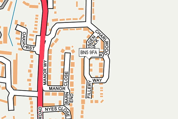 BN5 9FA map - OS OpenMap – Local (Ordnance Survey) BN5 9FA map - OS OpenMap – Local (Ordnance Survey)