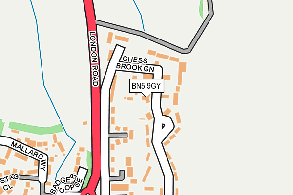 BN5 9GY map - OS OpenMap – Local (Ordnance Survey) BN5 9GY map - OS OpenMap – Local (Ordnance Survey)