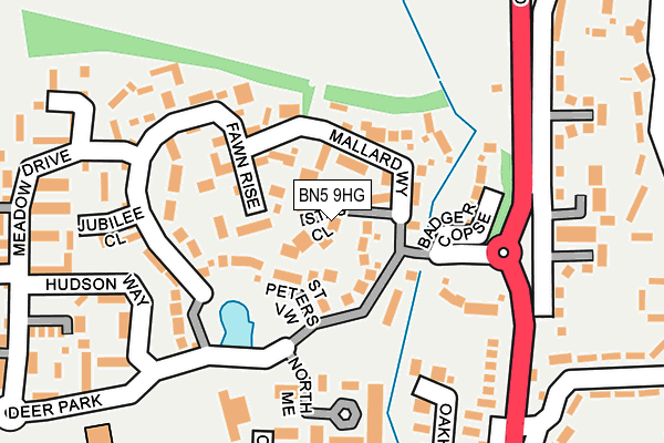 BN5 9HG map - OS OpenMap – Local (Ordnance Survey) BN5 9HG map - OS OpenMap – Local (Ordnance Survey)