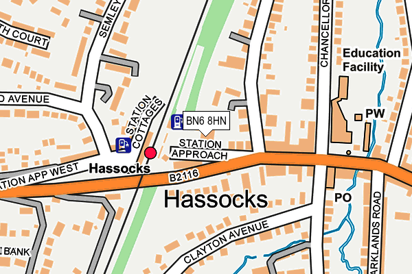 BN6 8HN map - OS OpenMap – Local (Ordnance Survey) BN6 8HN map - OS OpenMap – Local (Ordnance Survey)