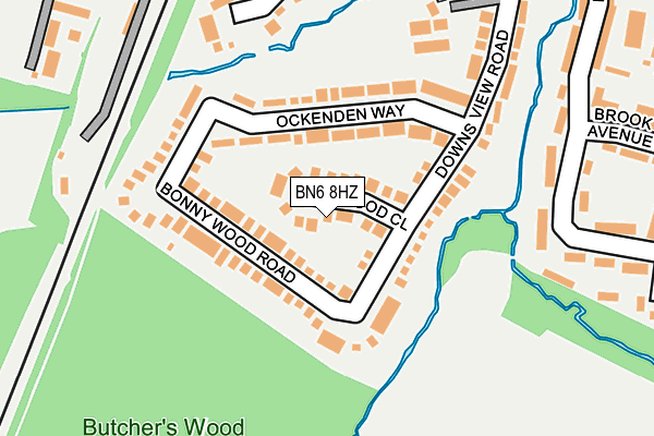 BN6 8HZ map - OS OpenMap – Local (Ordnance Survey)