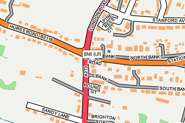 BN6 8JR map - OS OpenMap – Local (Ordnance Survey) BN6 8JR map - OS OpenMap – Local (Ordnance Survey)