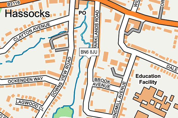 BN6 8JU map - OS OpenMap – Local (Ordnance Survey) BN6 8JU map - OS OpenMap – Local (Ordnance Survey)