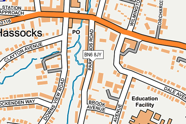 BN6 8JY map - OS OpenMap – Local (Ordnance Survey)
