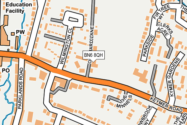 BN6 8QH map - OS OpenMap – Local (Ordnance Survey) BN6 8QH map - OS OpenMap – Local (Ordnance Survey)