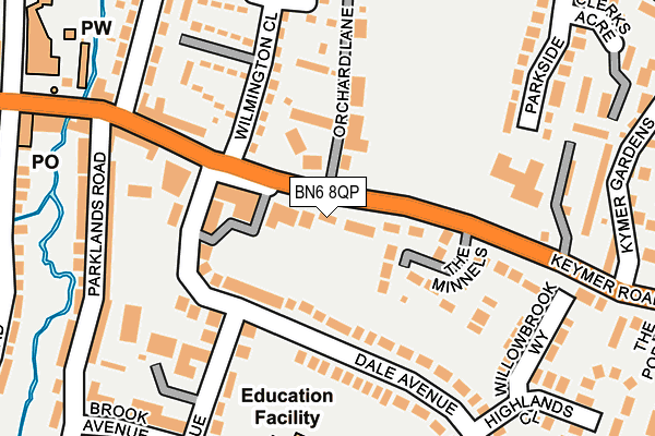 BN6 8QP map - OS OpenMap – Local (Ordnance Survey)
