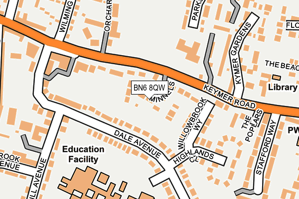 BN6 8QW map - OS OpenMap – Local (Ordnance Survey) BN6 8QW map - OS OpenMap – Local (Ordnance Survey)