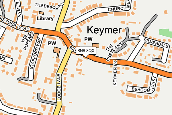 BN6 8QX map - OS OpenMap – Local (Ordnance Survey) BN6 8QX map - OS OpenMap – Local (Ordnance Survey)