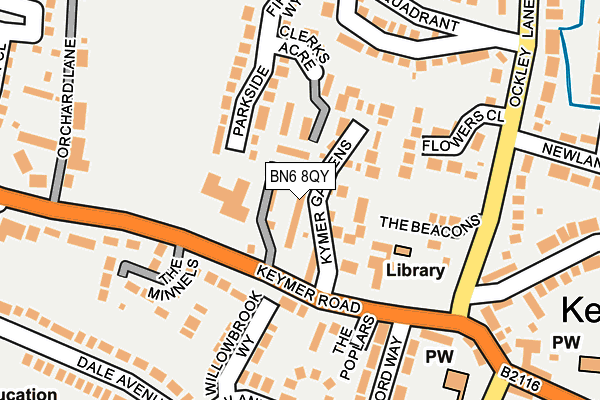 BN6 8QY map - OS OpenMap – Local (Ordnance Survey) BN6 8QY map - OS OpenMap – Local (Ordnance Survey)