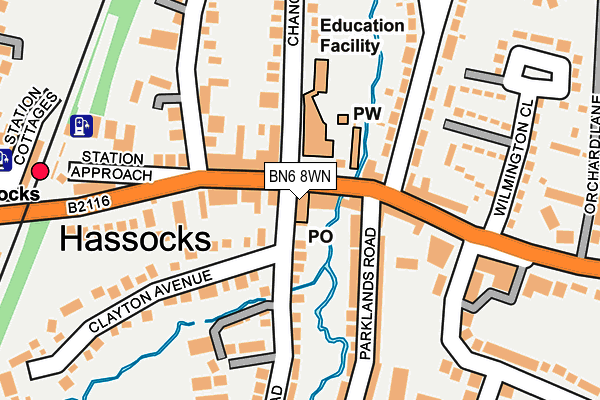BN6 8WN map - OS OpenMap – Local (Ordnance Survey) BN6 8WN map - OS OpenMap – Local (Ordnance Survey)