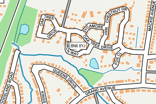 BN6 8YJ map - OS OpenMap – Local (Ordnance Survey) BN6 8YJ map - OS OpenMap – Local (Ordnance Survey)