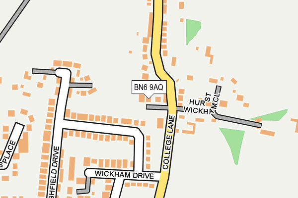 BN6 9AQ map - OS OpenMap – Local (Ordnance Survey) BN6 9AQ map - OS OpenMap – Local (Ordnance Survey)