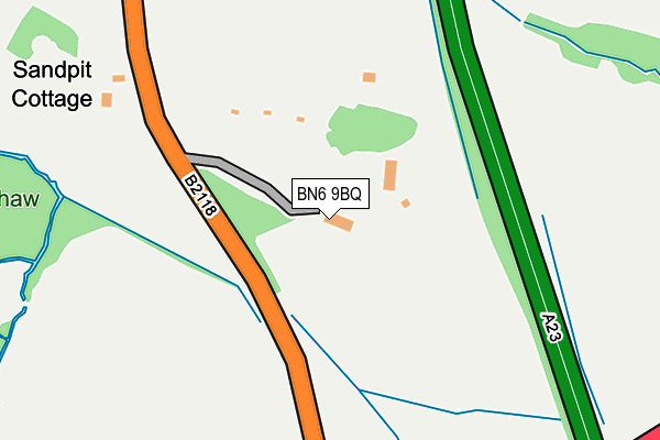 BN6 9BQ map - OS OpenMap – Local (Ordnance Survey) BN6 9BQ map - OS OpenMap – Local (Ordnance Survey)