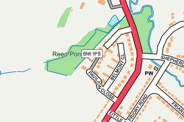 BN6 9FB map - OS OpenMap – Local (Ordnance Survey) BN6 9FB map - OS OpenMap – Local (Ordnance Survey)