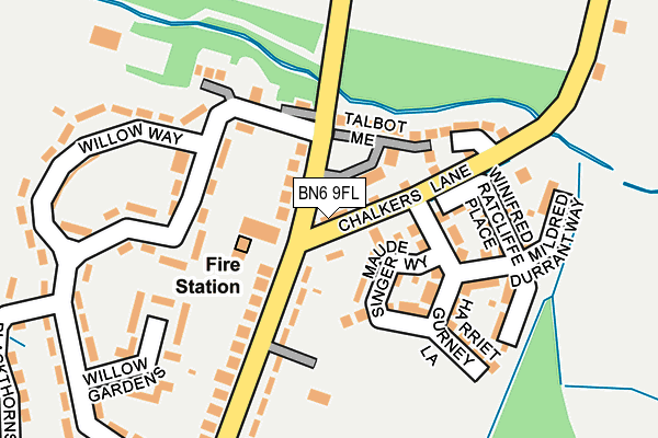BN6 9FL map - OS OpenMap – Local (Ordnance Survey) BN6 9FL map - OS OpenMap – Local (Ordnance Survey)